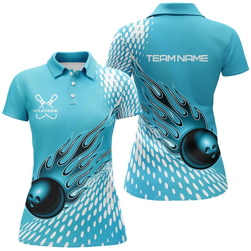 Custom Flame Bowling Shirt for Women I4977
