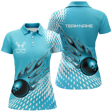 Custom Flame Bowling Shirt for Women I4977