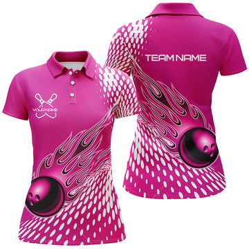 Custom Flame Bowling Shirt for Women I4978