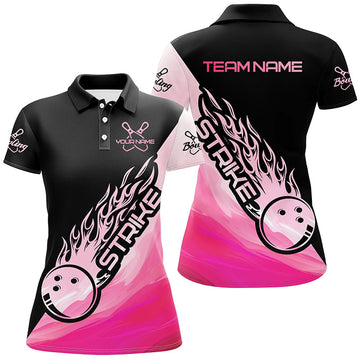 Pink Bowling Polo Shirt for Women - Custom Team Outfit I5241
