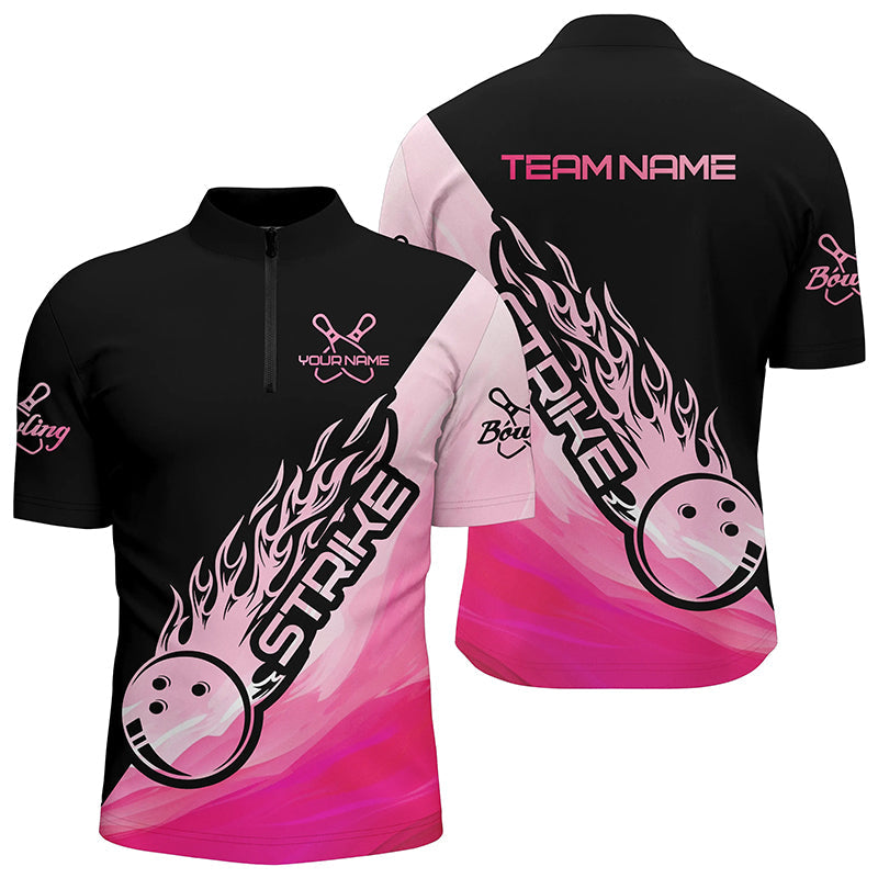Men's Pink Bowling Polo Shirt - Custom Team Outfit I5241