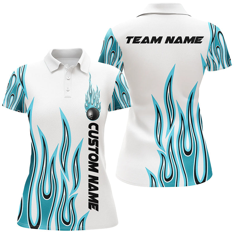 Custom Flame Bowling Shirt for Women I4982