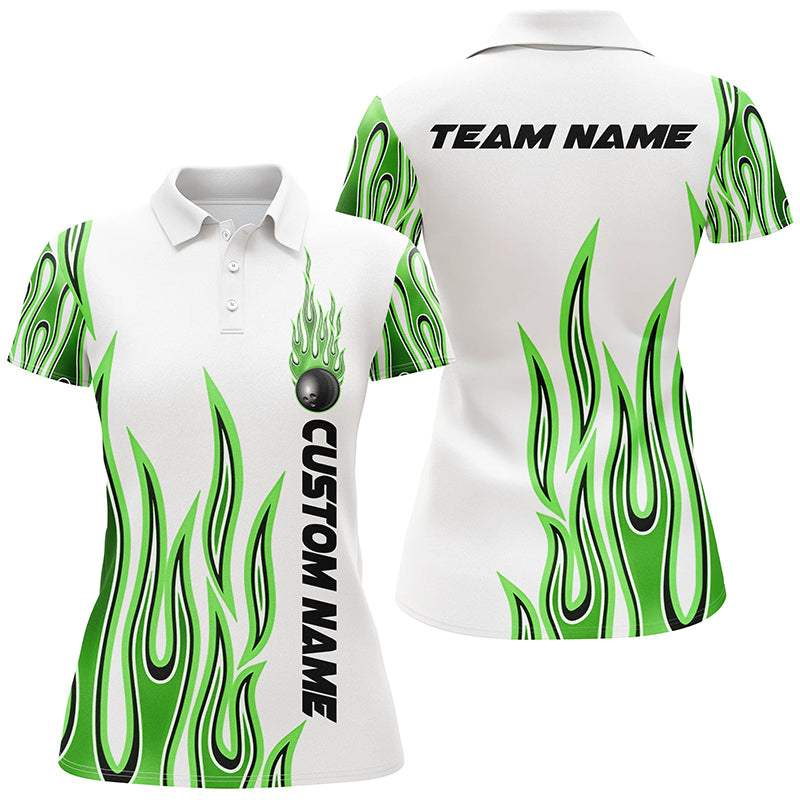Custom Flame Bowling Shirt for Women I4983