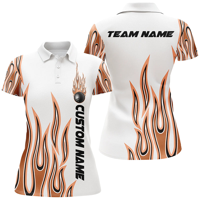 Custom Flame Bowling Shirt for Women I4984
