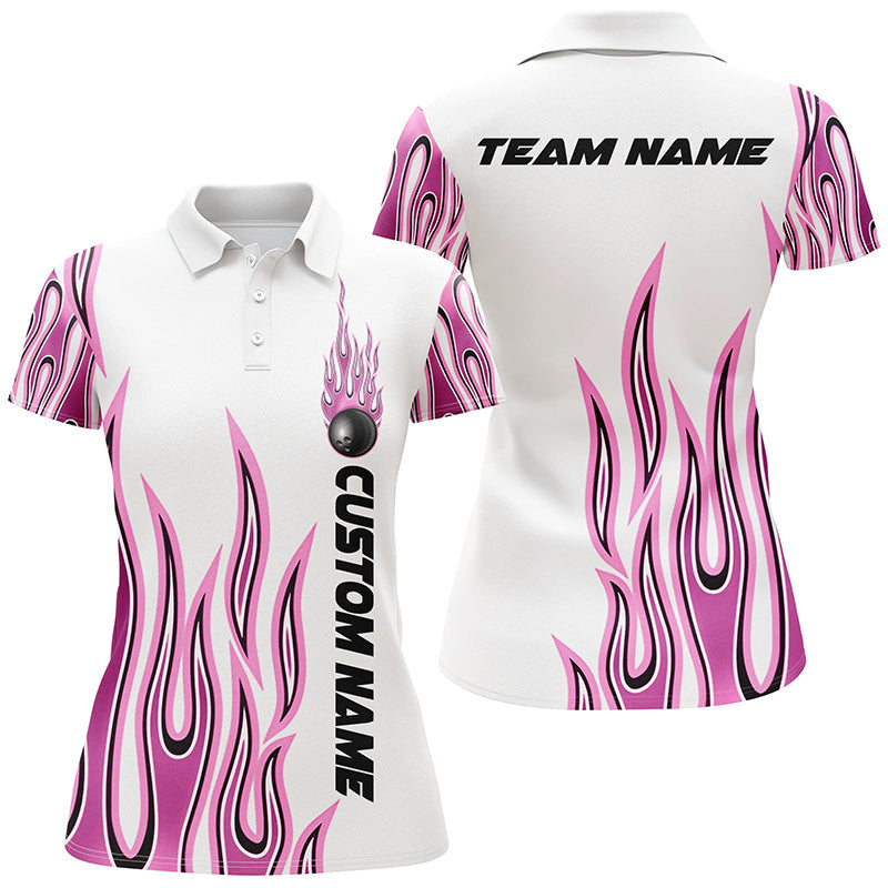 Custom Flame Bowling Shirt for Women I4985