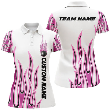 Custom Flame Bowling Shirt for Women I4985