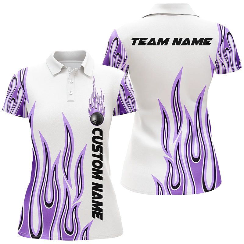 Custom Flame Bowling Shirt for Women I4986