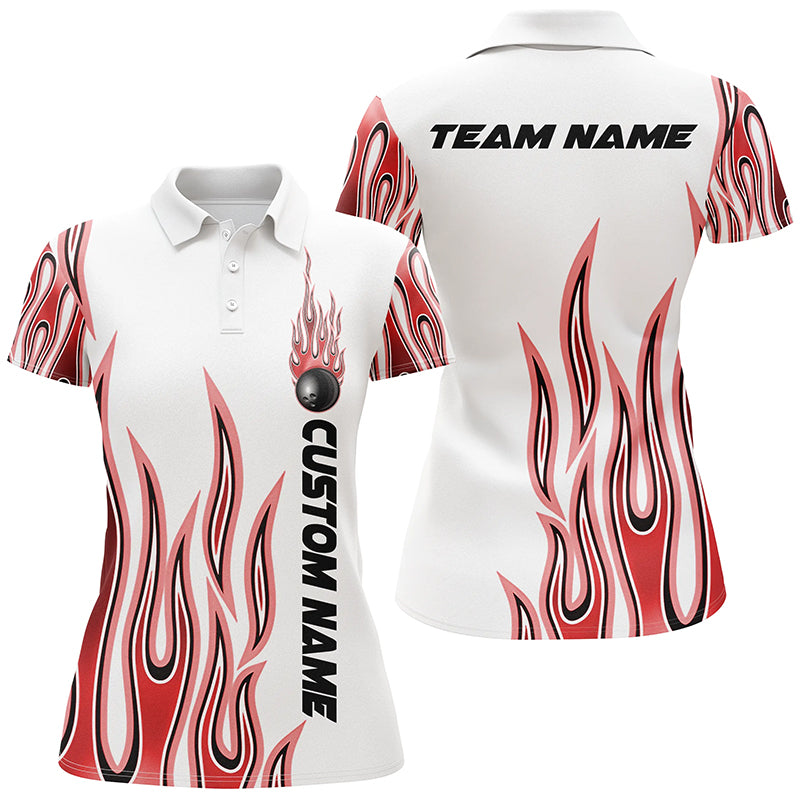 Custom Flame Bowling Shirt for Women I4987