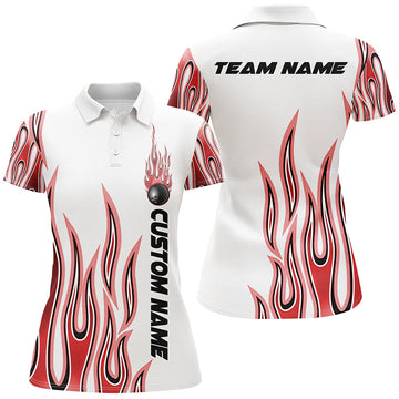 Custom Flame Bowling Shirt for Women I4987