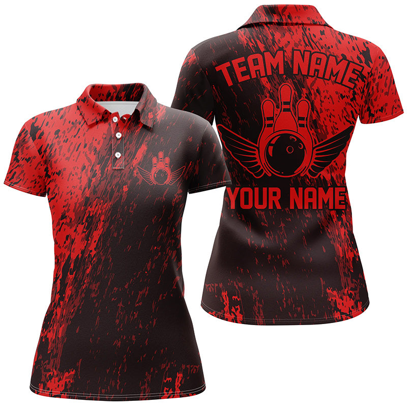 Women's Red Bowling Team Jerseys I4998