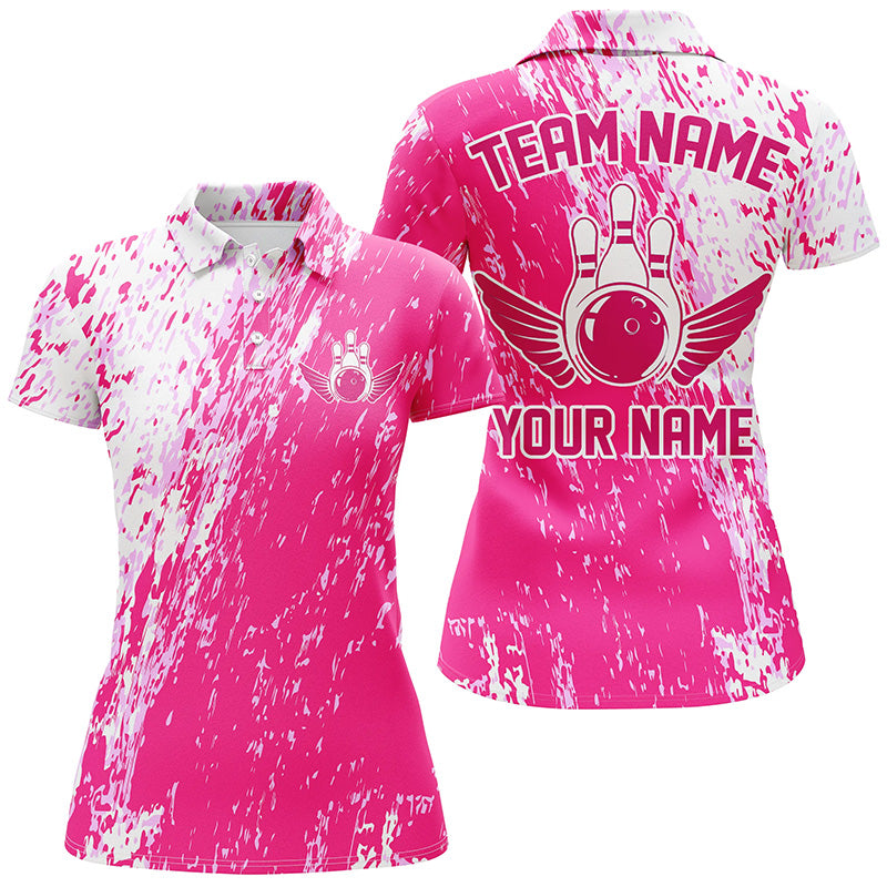 Women's Pink Bowling Team Jerseys I4999