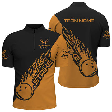 Custom Bowling Team Shirts - Black & Orange I3979