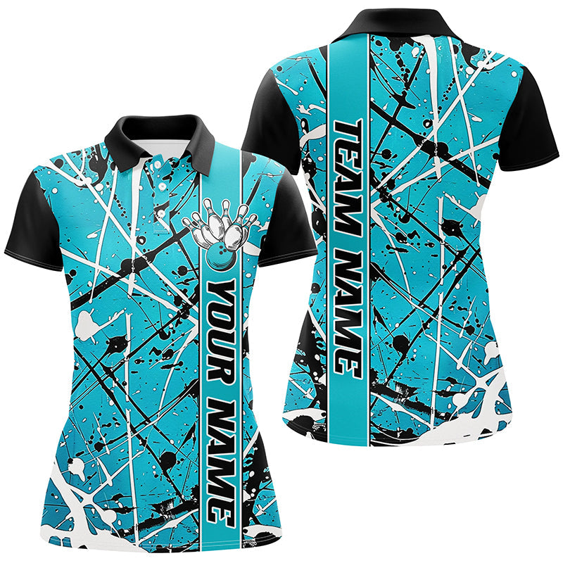 Blue Camo Women's Bowling Team Shirts I6614