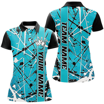 Blue Camo Women's Bowling Team Shirts I6614