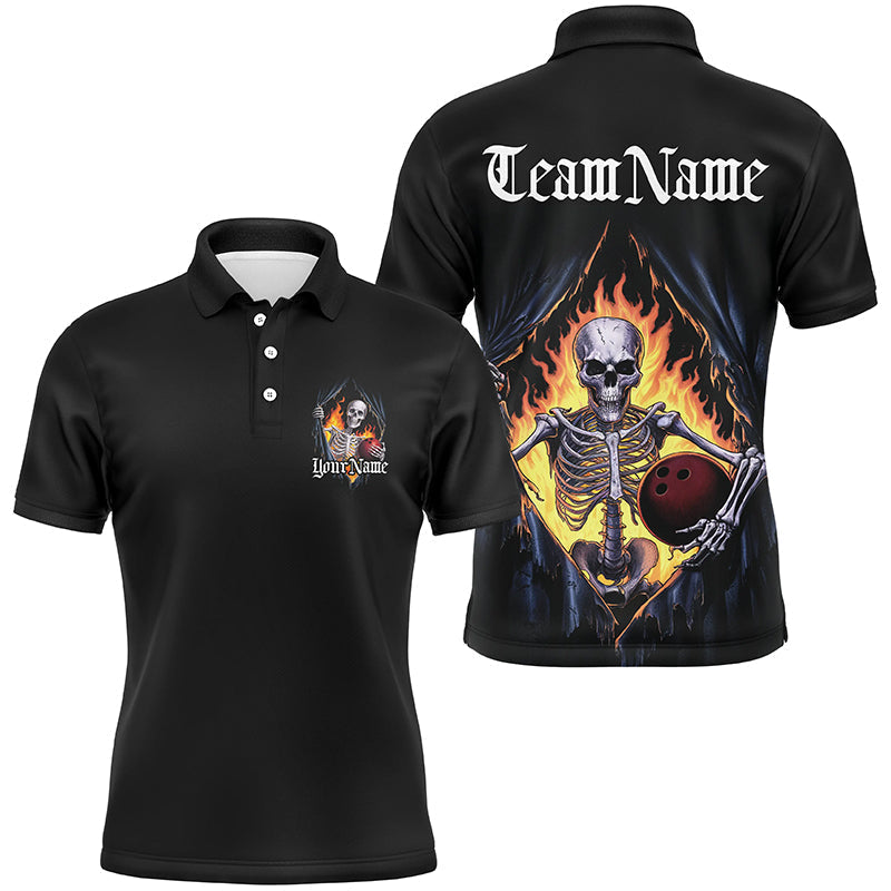 Men's Halloween Skeleton Bowling Polo Shirt I6805