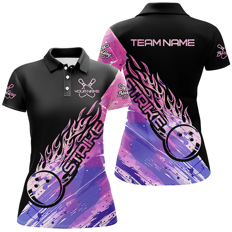 Women's Pink & Purple Custom Bowling Shirts I7157