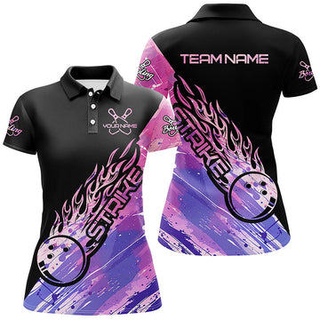 Women's Pink & Purple Custom Bowling Shirts I7157
