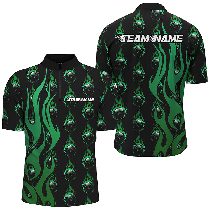 Men's Green Flame Bowling League Shirts I6971