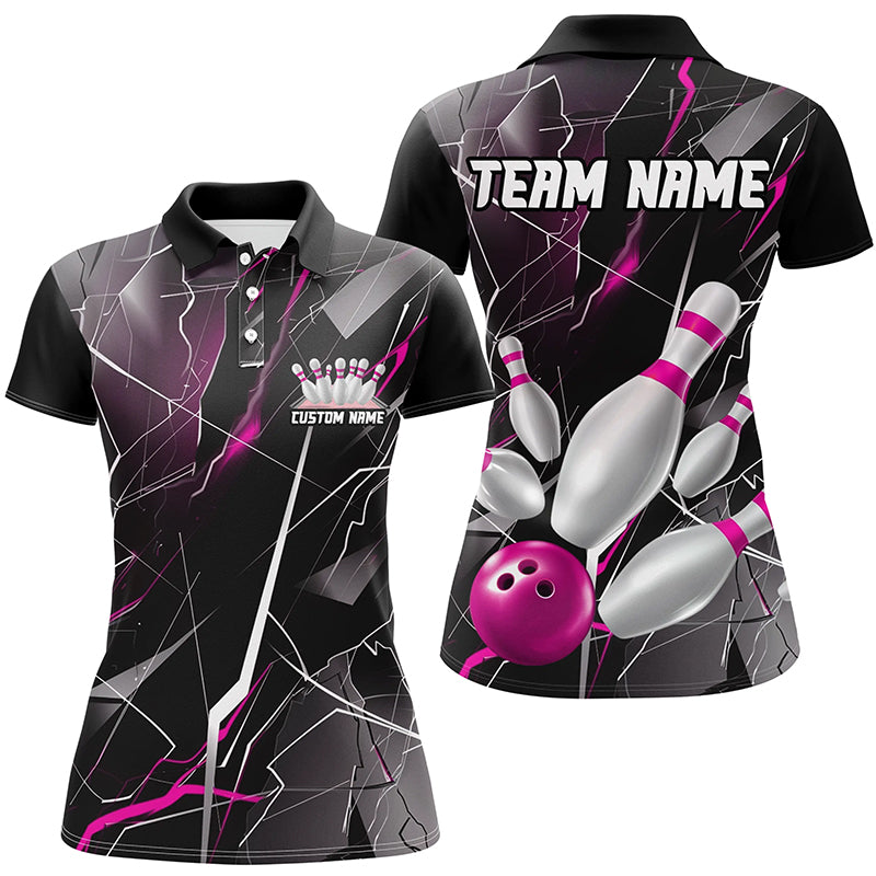Pink Thunder Custom Bowling Shirts for Women I6468