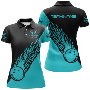 Women's Custom Bowling Team Shirts - Blue Strike I4289