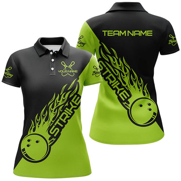 Women's Green Bowling Team Shirts I4291