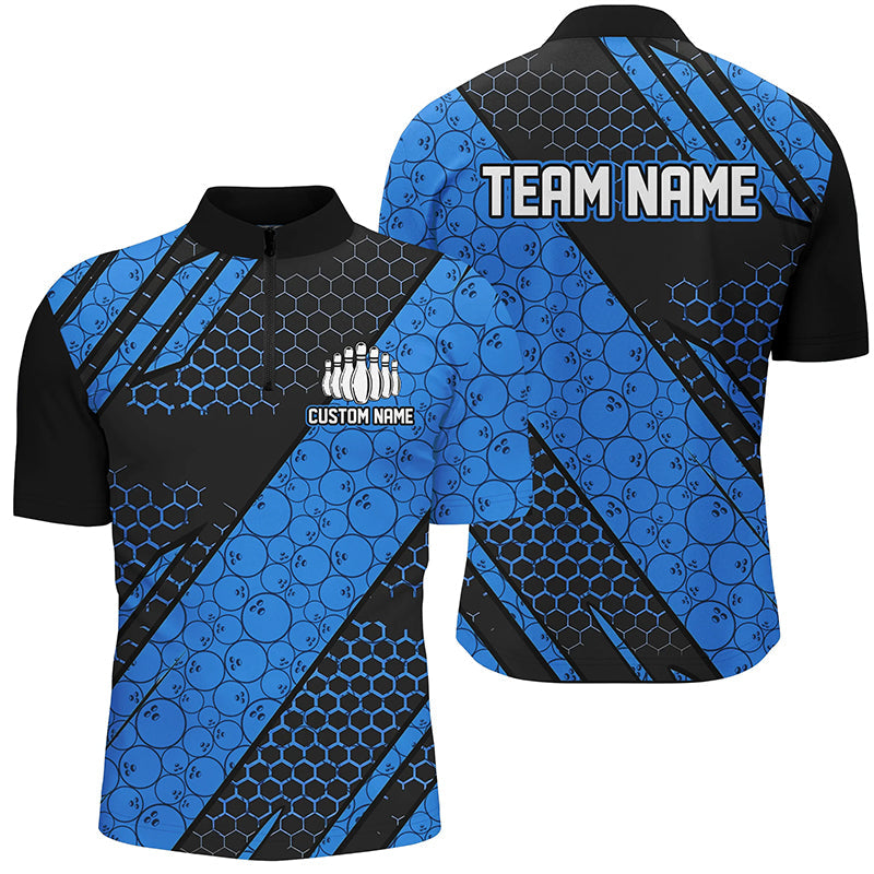 Custom Blue Bowling Team Jerseys for Men & Women I6474
