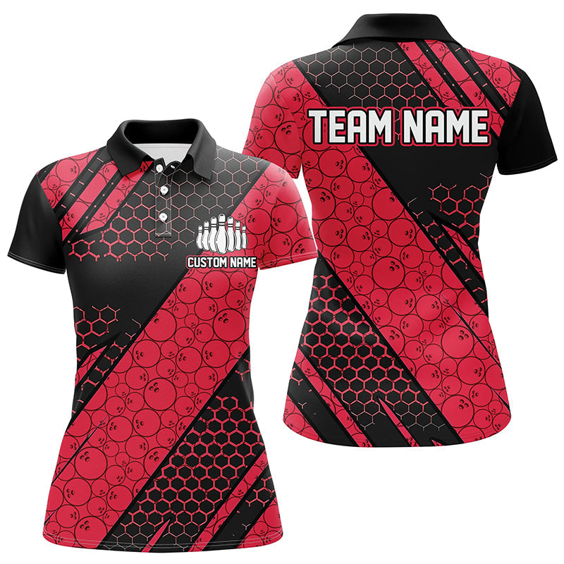 Custom Red Bowling Jerseys for Women I6476