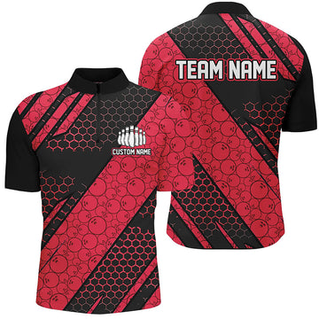 Custom Red Bowling Team Jerseys for Men and Women I6476