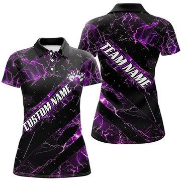 Women's Purple Thunder Bowling Team Shirts I6480