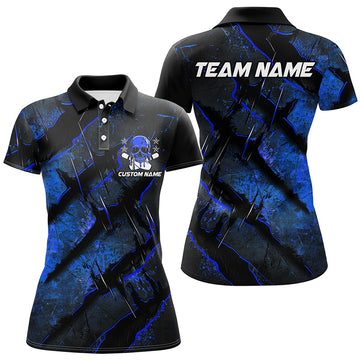 Blue Skull Bowling Shirts for Women I6483