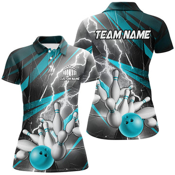 Blue Lightning Strike Women's Bowling Polo I6853