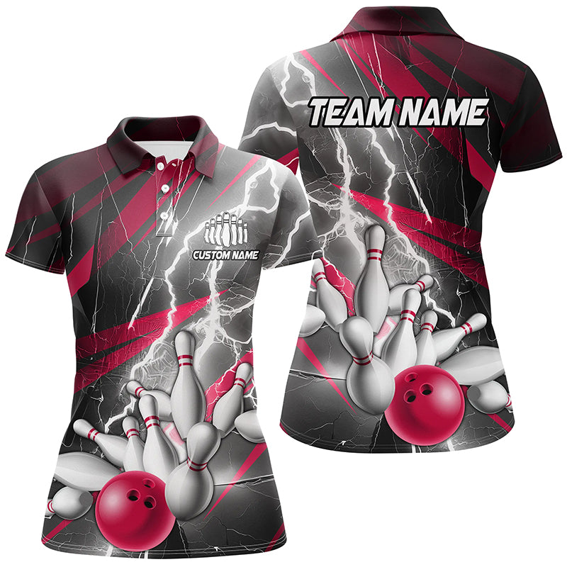 Pink Lightning Strike Women's Bowling Polo I6854