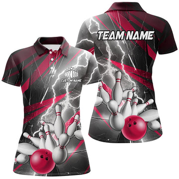 Pink Lightning Strike Women's Bowling Polo I6854