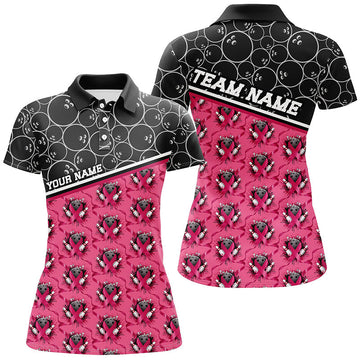 Women's Pink Ribbons Bowling Shirts - Breast Cancer Awareness I7006