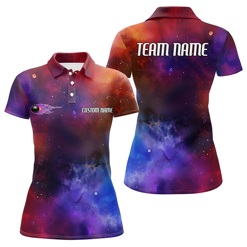 Women's Galaxy Flame Bowling Team Shirts I6192