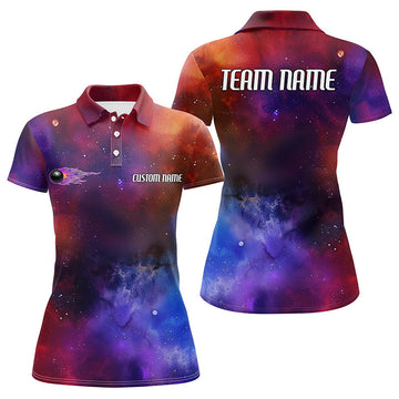 Women's Galaxy Flame Bowling Team Shirts I6192