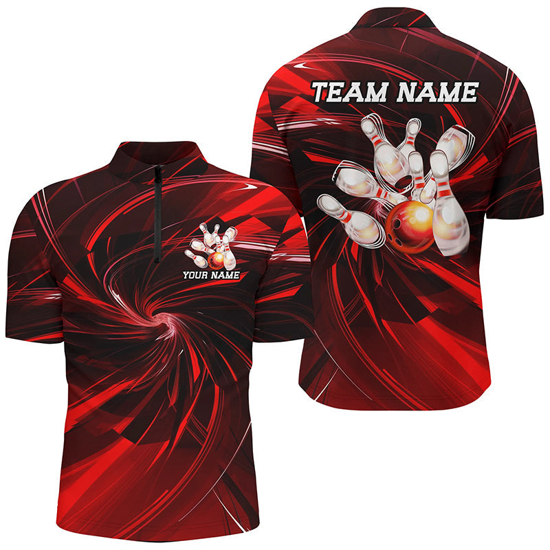 Red Men's Custom Bowling Team Shirts I7260