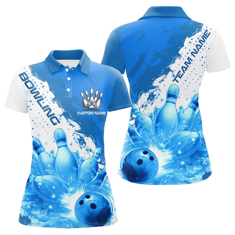 Blue Flame Strike Women's Bowling Team Shirts I6255