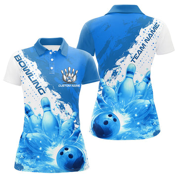 Blue Flame Strike Women's Bowling Team Shirts I6255