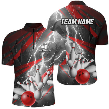 Red Lightning Thunder Custom Bowling Jersey for Men & Women I5989