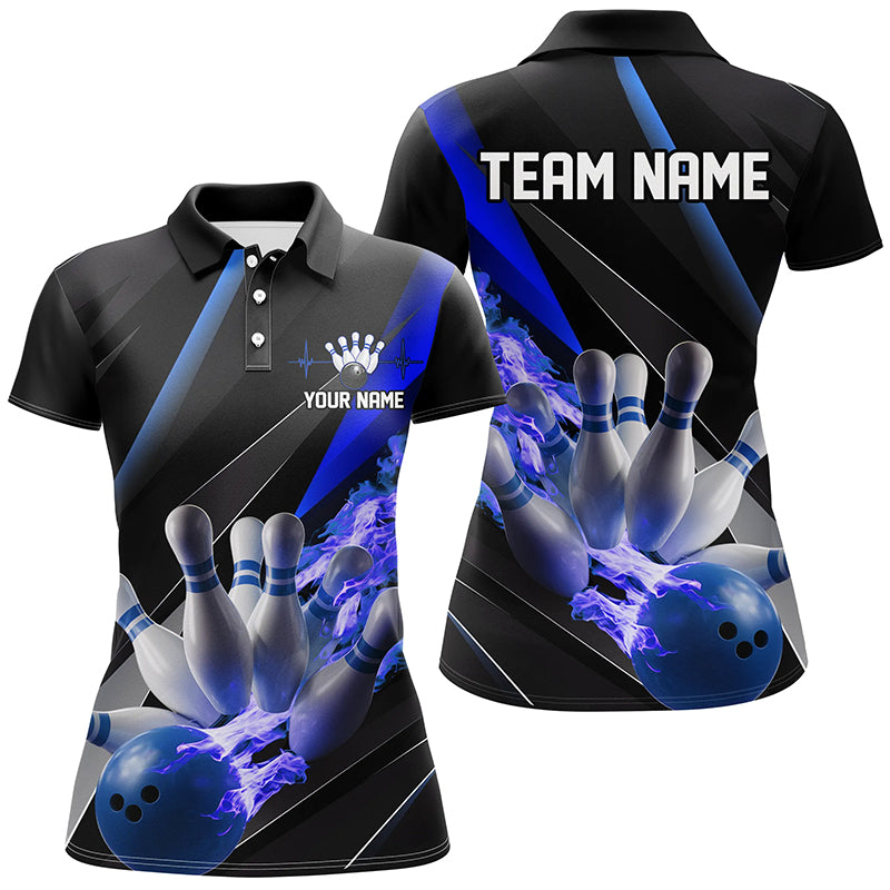 Women's Blue Flame Bowling Shirts I6739