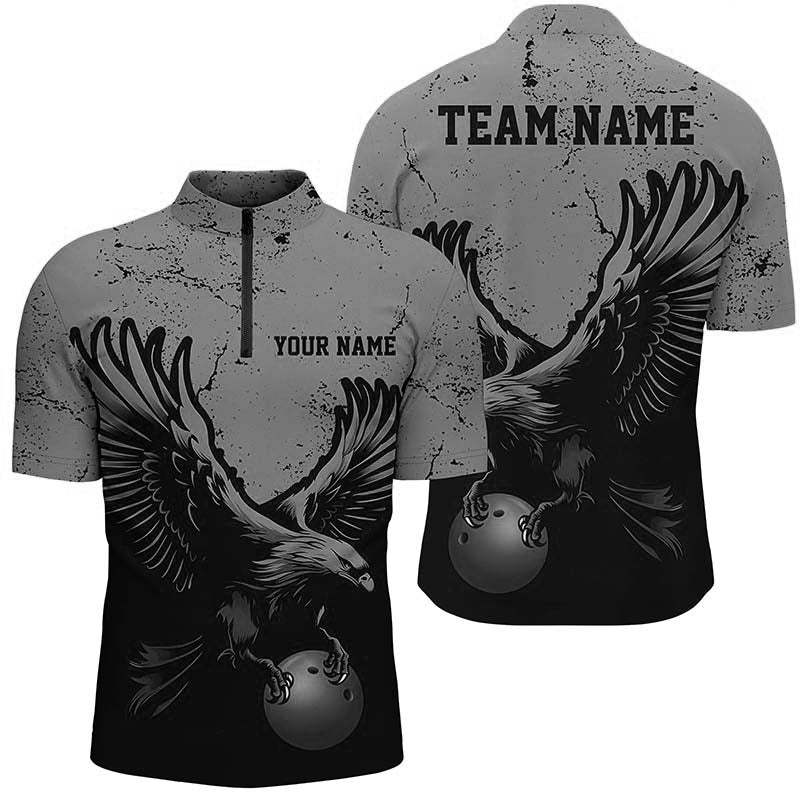 Custom Grey Eagle Men's Bowling Team Vintage Shirts I5849