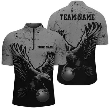 Custom Grey Eagle Men's Bowling Team Vintage Shirts I5849