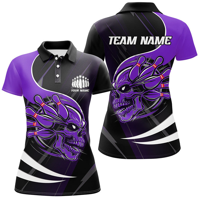 Women's Custom Purple Bowling Team Shirts I6764