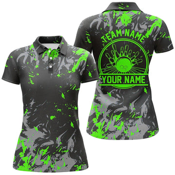 Women's Green Bowling Polo Shirt I5398