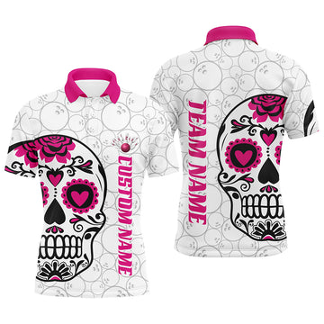 Custom Multi-Colour Sugar Skull Bowling Shirts for Men & Women I6601