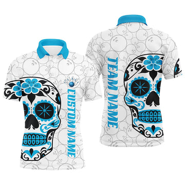 Custom Multi-Colour Sugar Skull Bowling Shirts for Men & Women I6603