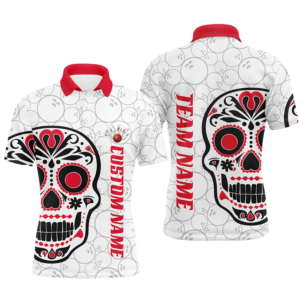 Custom Multi-Colour Sugar Skull Bowling Shirts for Men & Women I6604