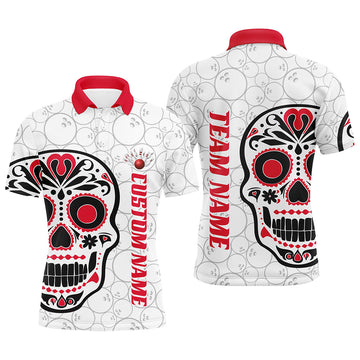 Custom Multi-Colour Sugar Skull Bowling Shirts for Men & Women I6604
