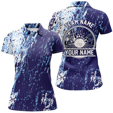Women's Blue Bowling Team Shirts I4506